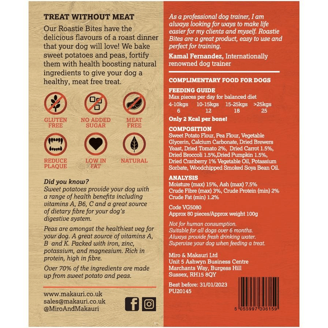 Training Treats - 100g
Vegan Roastie Bites 