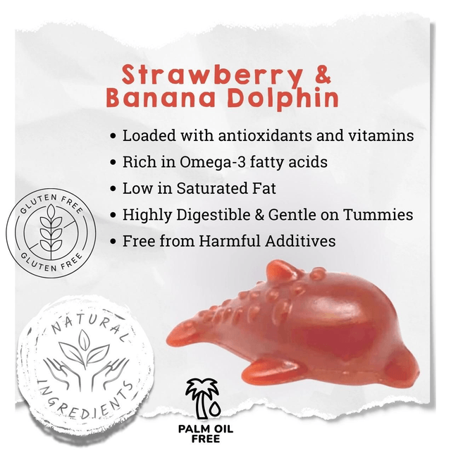 Strawberry & Banana Dolphin dog treat